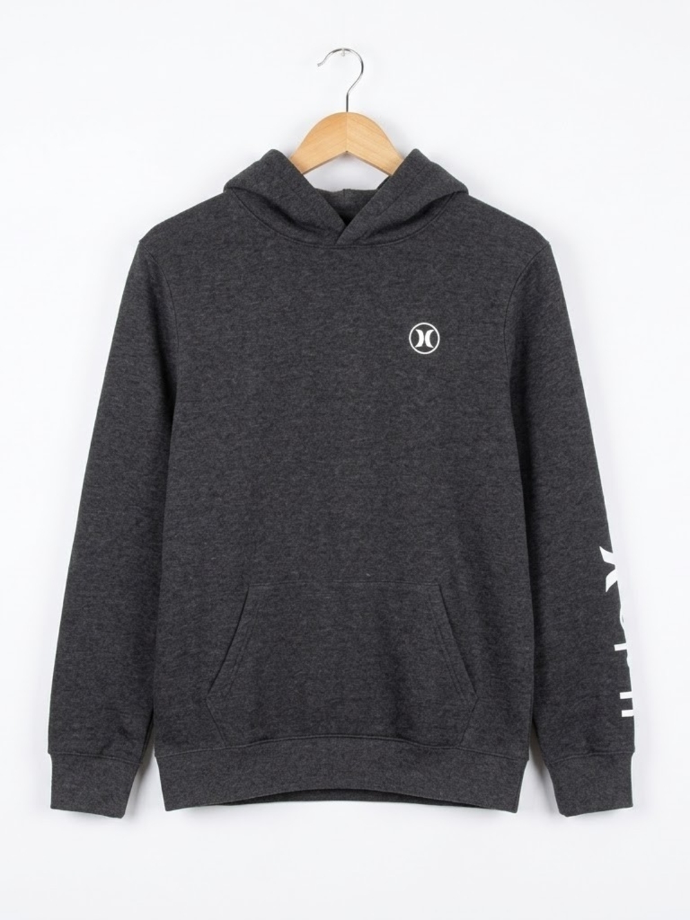 HURLEY Youth 14/16 Charcoal Hooded Pullover Sweatshirt Activewear